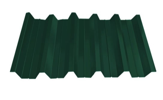 профнастил окрашенный зеленый мох нс44 0.45x1000 мм