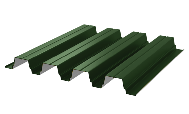 профнастил окрашенный зеленый мох ral 6005 н75 0.5x750 мм