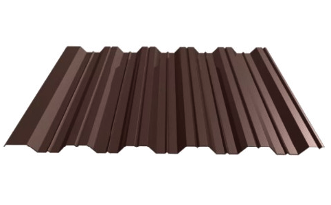 профнастил окрашенный шоколадно-коричневый нс35 0.45x1000 мм
