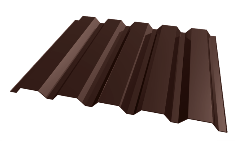 профнастил окрашенный шоколадно-коричневый с44 0.5x1000 мм ral 8017